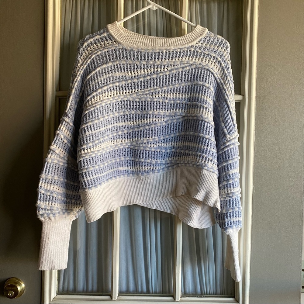 Originality Blue and White Striped Women's Sweater
